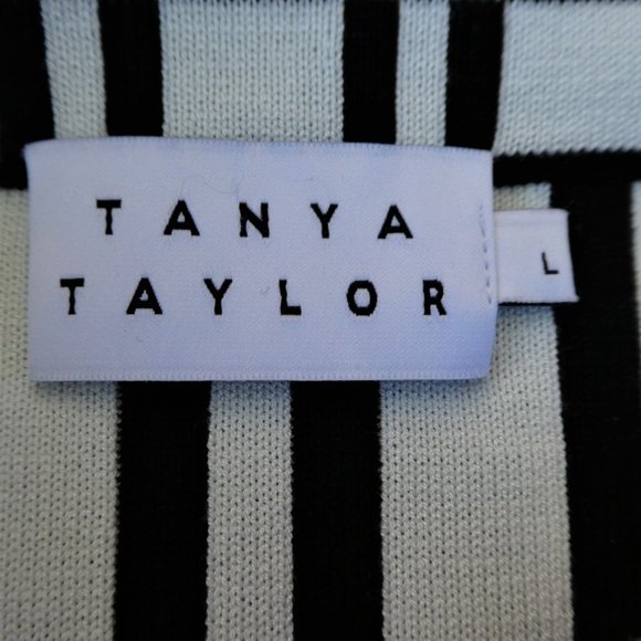 Designer Tanya Taylor Skirt Contrast Stripes ITaLY Stretch Black White L - Picture 11 of 13
